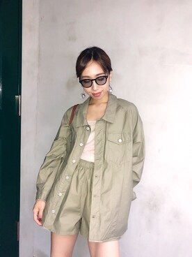 「アーミー」｜「アイテム（ミリタリージャケット）」を使った、Satomiさん（レディース・162cm）の秋コーディネート
