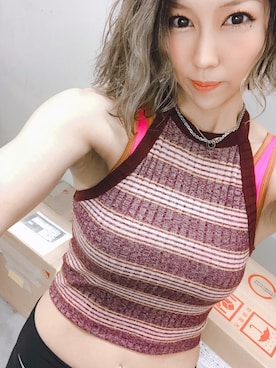 「タイト」｜「アイテム（キャミソール）」を使った、ちいさん（レディース・168cm）の冬コーディネート