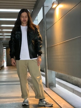 「アイテム（ブルゾン）」を使った、purinさん（メンズ・173cm・30代）の夏コーディネート