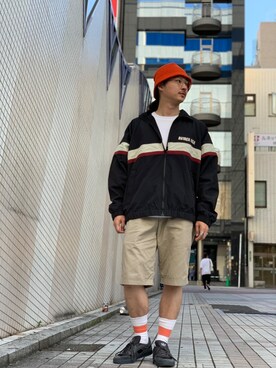 「アイテム（ブルゾン）」を使った、purinさん（メンズ・173cm・30代）の夏コーディネート