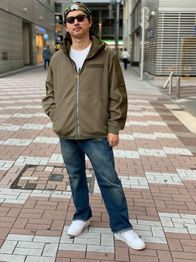 「NEW ERA（ニューエラ）の【×NEW ERA】ベーシック カフ ニットキャップ AC刺繍/BASIC CUFF KNIT CAP EMBROIDERY AC（ニットキャップ/ビーニー）」を使った、purinさん（メンズ・173cm）の秋コーディネート