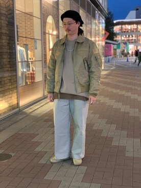 「アイテム（ブルゾン）」を使った、purinさん（メンズ・173cm・30代）の冬コーディネート