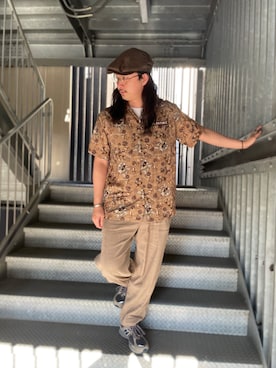 「AVIREX（アヴィレックス）のアイテム（ハンチング/ベレー帽）」を使った、purinさん（メンズ・173cm）の春コーディネート