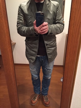 「oblekt（オブレクト）のアイテム（パンツ）」を使った、lupinyasuさん（メンズ・169cm）の春コーディネート