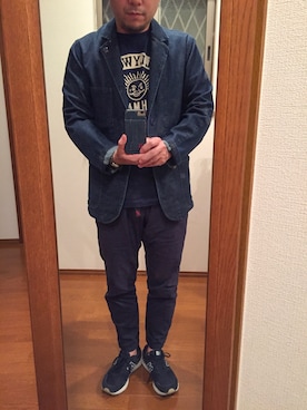 「BLUE BLUE（ブルーブルー）のアイテム（腕時計）」を使った、lupinyasuさん（メンズ・169cm）の秋コーディネート