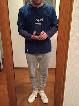 「URBAN RESEARCH DOORS（アーバンリサーチドアーズ）のアイテム（Tシャツ/カットソー、ブルー系）」を使った、lupinyasuさん（メンズ・169cm）の秋コーディネート