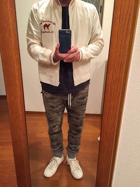 「URBAN RESEARCH（アーバンリサーチ）のMHLとのコラボ商品（Tシャツ/カットソー、ブラック系）」を使った、lupinyasuさん（メンズ・169cm）の秋コーディネート