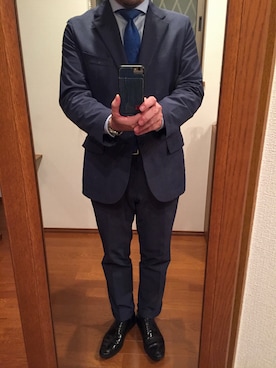 「鎌倉シャツ（カマクラシャツ）のアイテム（シャツ/ブラウス、ブルー系）」を使った、lupinyasuさん（メンズ・169cm）の秋コーディネート