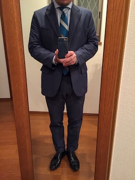 「鎌倉シャツ（カマクラシャツ）のアイテム（シャツ/ブラウス、ブルー系）」を使った、lupinyasuさん（メンズ・169cm）の秋コーディネート