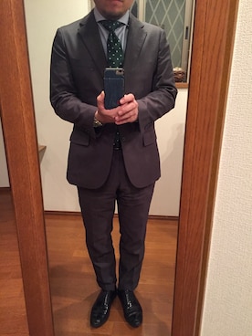 「水玉」｜「アイテム（フォーマルスーツ/小物）」を使った、lupinyasuさん（メンズ・169cm）の秋コーディネート