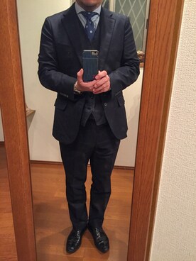「EDIFICE（エディフィス）のアイテム（フォーマルスーツ/小物）」を使った、lupinyasuさん（メンズ・169cm）の秋コーディネート