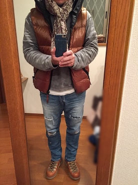 「oblekt（オブレクト）のアイテム（パンツ）」を使った、lupinyasuさん（メンズ・169cm）の冬コーディネート