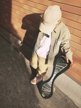 「RVCA（ルーカ）のアイテム」を使った、ʏ ᴜ ɪ т o さん（キッズ・120cm）の冬コーディネート