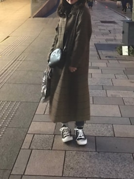 「UNIQLO（ユニクロ）のエクストラファインメリノリブタートルネックセーター（長袖）（ニット/セーター）」を使った、おまゆさん（レディース・157cm）の冬コーディネート