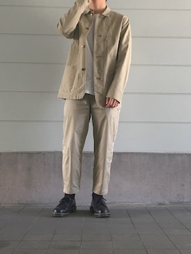 「アイテム（カバーオール）」を使った、細木  悠さん（メンズ・170cm・10代）の秋コーディネート
