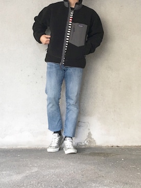 「アイテム（ブルゾン）」を使った、細木  悠さん（メンズ・170cm・10代）の冬コーディネート