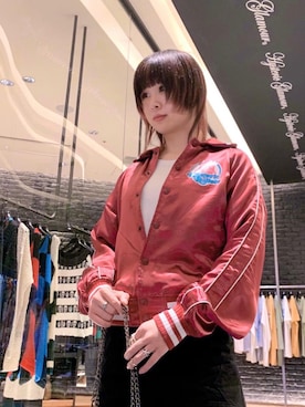 「パンクコーデ」｜「アイテム（ブルゾン）」を使った、YUNさん（レディース・168cm）の春コーディネート