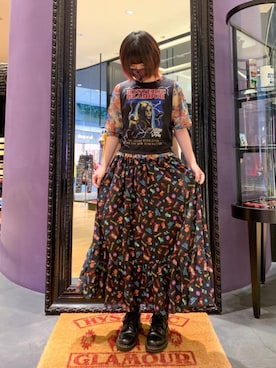 「パンクコーデ」｜「アイテム（スカート）」を使った、YUNさん（レディース・168cm）の夏コーディネート