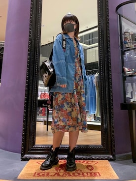「シースルー」｜「アイテム（デニムジャケット）」を使った、YUNさん（レディース・168cm）の夏コーディネート