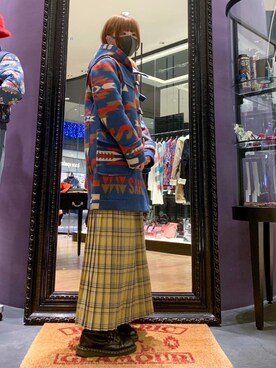 「HYSTERIC GLAMOUR（ヒステリックグラマー）のアイテム（ダッフルコート）」を使った、YUNさん（レディース・168cm）の冬コーディネート