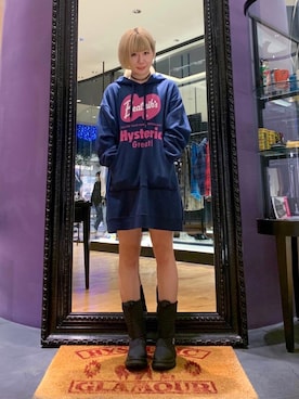 「金髪ショート」｜「アイテム（ワンピース/ドレス）」を使った、YUNさん（レディース・168cm）の冬コーディネート