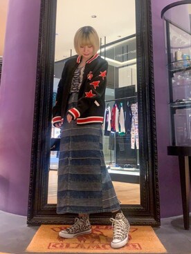 「でにむ」｜「アイテム（その他アウター）」を使った、YUNさん（レディース・168cm）の秋コーディネート