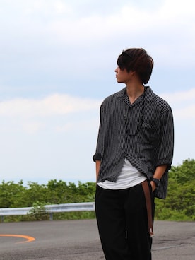 「STUSSY（ステューシー）のアイテム（その他）」を使った、ロヒトさん（メンズ・183cm）の夏コーディネート