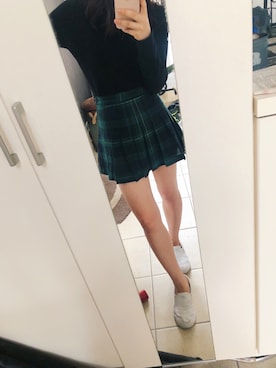 「American Apparel（アメリカンアパレル）のアイテム（スカート）」を使った、HMさん（レディース・152cm）の秋コーディネート