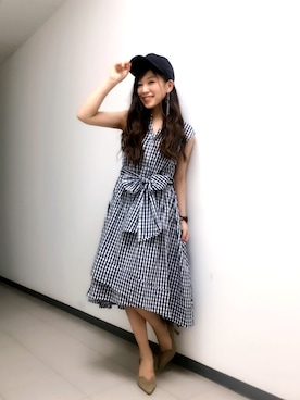 「CECIL McBEE（セシルマクビー）のアイテム（キャップ）」を使った、mi_さん（レディース・153cm）の夏コーディネート