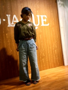 「フリンジ」｜「アイテム（チュニック）」を使った、sakuraさん（レディース・156cm）の夏コーディネート