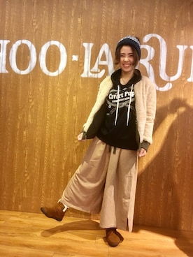 「DRESKIP（ドレスキップ）のアイテム（ニットキャップ/ビーニー）」を使った、sakuraさん（レディース・156cm）の秋コーディネート
