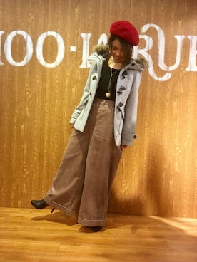 「ファー」｜「アイテム（ダッフルコート）」を使った、sakuraさん（レディース・156cm）の秋コーディネート