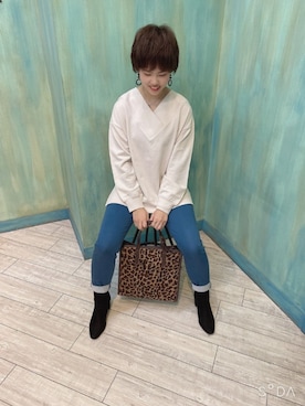 「USAコットン」｜「アイテム（その他）」を使った、sakuraさん（レディース・156cm）の秋コーディネート