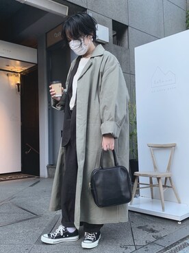 「Libra Cue（リブラ キュー）のアイテム（チェスターコート）」を使った、Yukaさん（レディース・156cm）の冬コーディネート