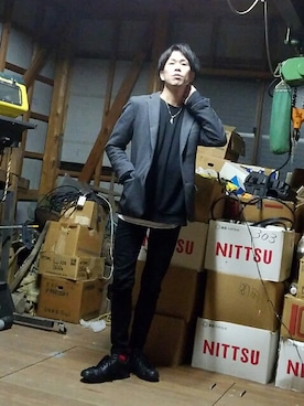 「UNIQLO（ユニクロ）のWOMEN ウルトラストレッチジーンズ（デニムパンツ）」を使った、kzkbirdさん（メンズ・171cm）の冬コーディネート