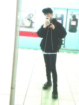 「SENSE OF PLACE by URBAN RESEARCH（センスオブプレイスバイアーバンリサーチ）のアイテム（MA-1）」を使った、kzkbirdさん（メンズ・172cm）の冬コーディネート