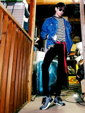 「UNIQLO（ユニクロ）のWOMEN ウルトラストレッチジーンズ（デニムパンツ）」を使った、kzkbirdさん（メンズ・172cm）の冬コーディネート