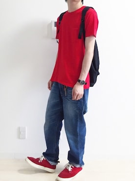 「JACOB JENSEN（ヤコブイェンセン）のアイテム」を使った、ぽるぽるさん（メンズ・170cm）の夏コーディネート