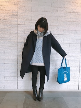 「blue」｜「アイテム（トートバッグ）」を使った、mami☺︎さん（レディース・159cm）の秋コーディネート