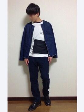 「MHL.」｜「アイテム（デニムジャケット）」を使った、かずさん（メンズ・170cm）の夏コーディネート