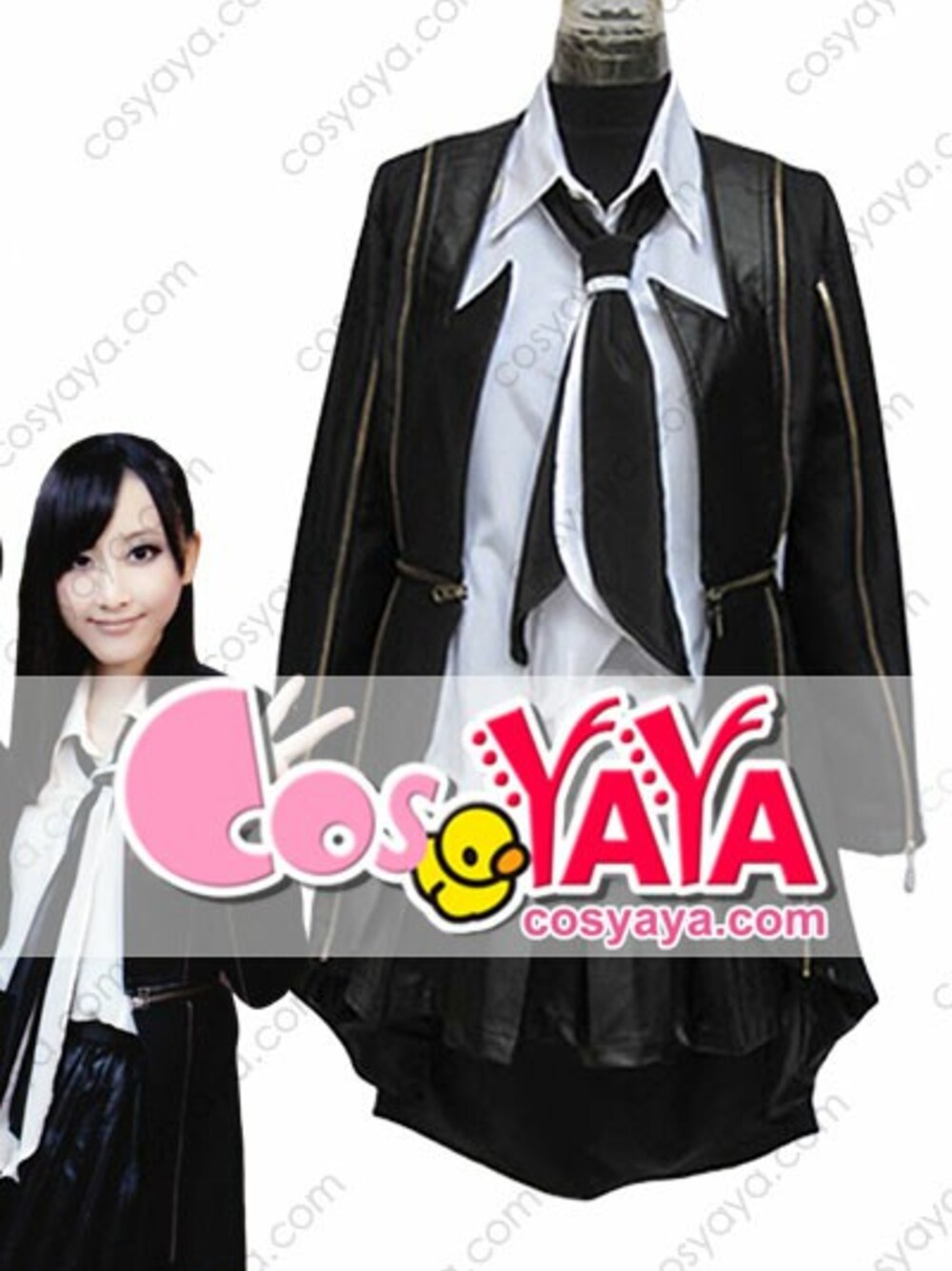 「ジャケット、コスプレ、お揃い、かっこいい、アイドル、クール、カッコイイ女子、AKB48、ダーク、真似服」｜「AKB48 28thシングル UZA コスプレ衣装（その他アウター、ブラック系）」を使った、ヤヤさん（レディース・159cm）の春コーディネートの1枚目の写真