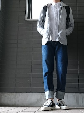 「ナチュラル」｜「アイテム（その他アウター）」を使った、naturaさん（メンズ・169cm）の秋コーディネート