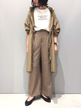 「チェック柄に恋してる」｜「アイテム（マウンテンパーカー）」を使った、mioさん（レディース・163cm）の秋コーディネート