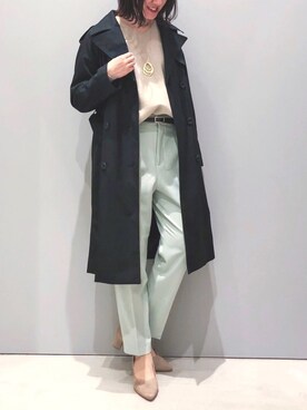 「LEPSIM（レプシィム）のアイテム（トレンチコート）」を使った、mioさん（レディース・163cm）の冬コーディネート