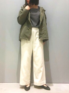 「マリン」｜「アイテム（マウンテンパーカー）」を使った、mioさん（レディース・163cm）の冬コーディネート