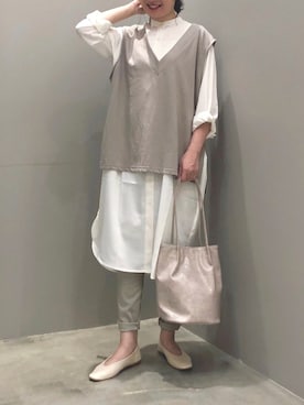「LEPSIM（レプシィム）のアイテム（シャツワンピース）」を使った、mioさん（レディース・163cm）の秋コーディネート