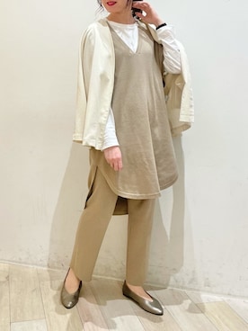 「LEPSIM」｜「アイテム（ノーカラージャケット）」を使った、mioさん（レディース・163cm）の春コーディネート