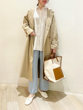 「LEPSIM（レプシィム）のアイテム（トレンチコート）」を使った、mioさん（レディース・163cm）の春コーディネート