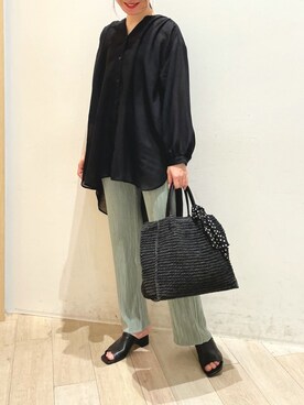 「ペーパーバッグ」｜「アイテム（その他シューズ）」を使った、mioさん（レディース・163cm）の春コーディネート