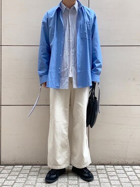 「Maison Margiela（メゾンマルジェラ）のMaison Margiela Replica Leather And Suede Sneakers（スニーカー）」を使った、renyaさん（メンズ・169cm）の冬コーディネート